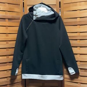 Vanilla Bay Black Gray Pullover Sweatshirt Attached Hood Women M Cotton